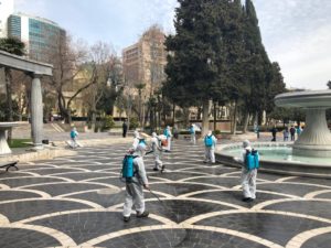 Bakıda koronavirusla mübarizə tədbirləri davam edir – FOTO