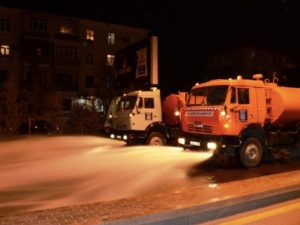 Bakı küçələri axşam saatlarında yuyulub – Fotolar + Video