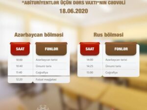 “Abituriyentlər üçün dərs vaxtı”nın sabahkı cədvəli