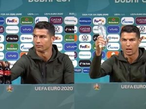 Ronaldo “Coca-Cola”ları yığışdırıb “Su için!” dedi – VİDEO