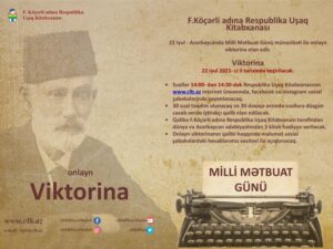 Milli Mətbuat Günü münasibətilə onlayn viktorina keçiriləcək