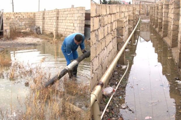 Sumqayıtda evləri su basdı