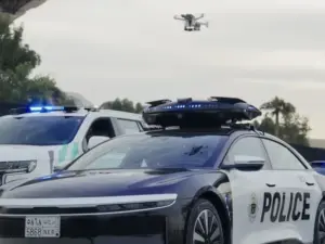 Üzərində dron olan polis maşınları peyda olub