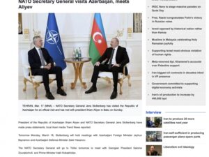 Beynəlxalq mətbuat Azərbaycan Prezidentinin NATO-nun Baş katibi ilə görüşündən yazır