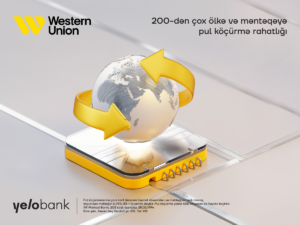 Western Union beynəlxalq pul köçürmələri indi Yelo Bank-da